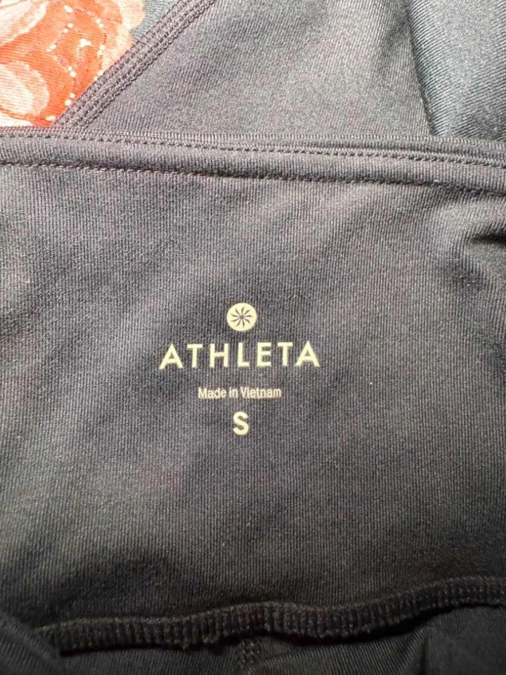Athleta Mesh Tux Floral Leggings Small Navy High Rise Yoga Workout Tights